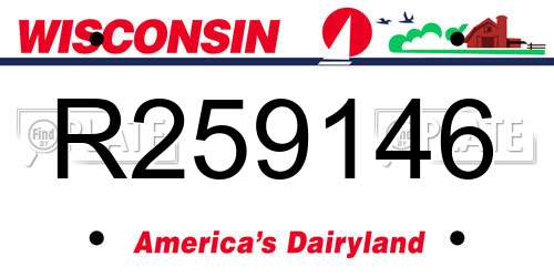 R259146 Wisconsin License Plate