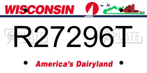 R27296T Wisconsin License Plate