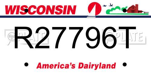 R27796T Wisconsin License Plate