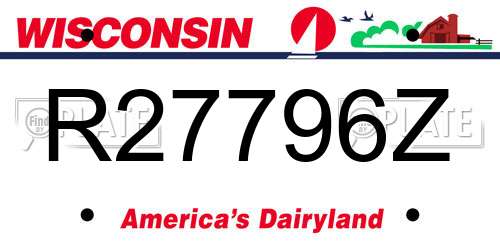 R27796Z Wisconsin License Plate