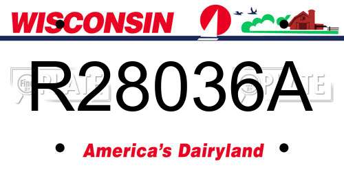 R28036A Wisconsin License Plate