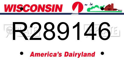 R289146 Wisconsin License Plate