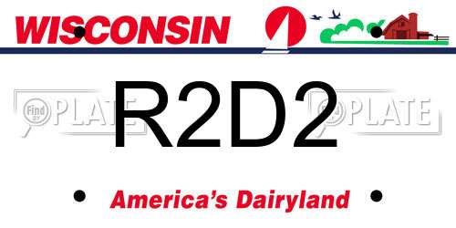 R2D2 Wisconsin License Plate