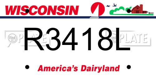 R3418L Wisconsin License Plate