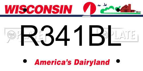 R341BL Wisconsin License Plate