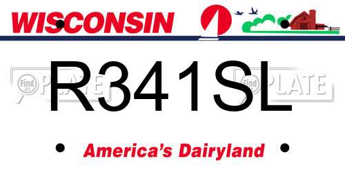 R341SL Wisconsin License Plate