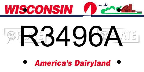 R3496A Wisconsin License Plate