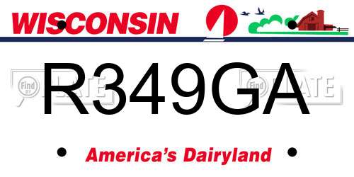R349GA Wisconsin License Plate