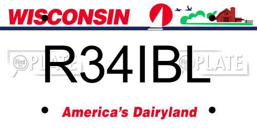 R34IBL Wisconsin License Plate