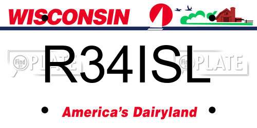 R34ISL Wisconsin License Plate
