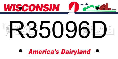 R35096D Wisconsin License Plate