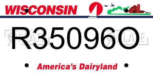 R35096O Wisconsin License Plate