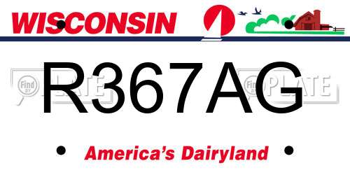 R367AG Wisconsin License Plate