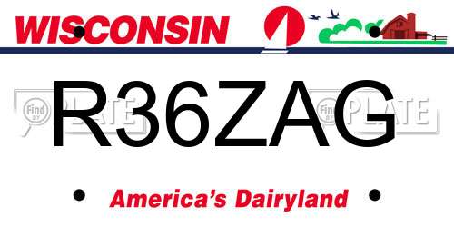 R36ZAG Wisconsin License Plate