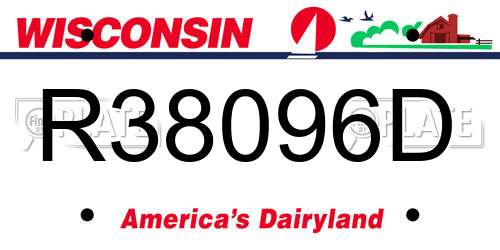 R38096D Wisconsin License Plate