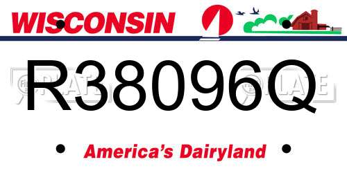 R38096Q Wisconsin License Plate