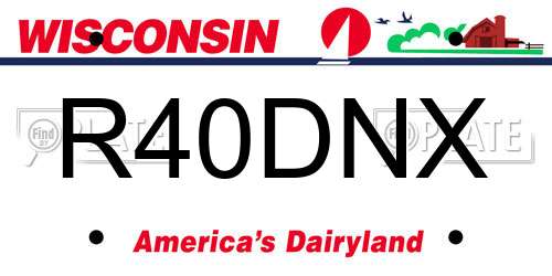R40DNX Wisconsin License Plate
