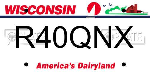 R40QNX Wisconsin License Plate
