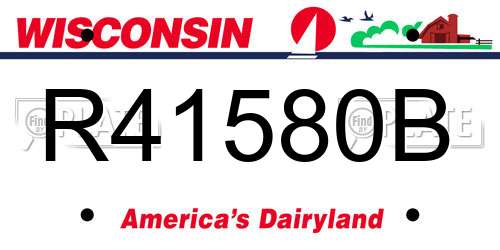 R41580B Wisconsin License Plate