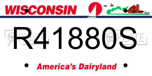 R41880S Wisconsin License Plate