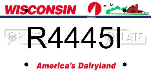 R4445I Wisconsin License Plate