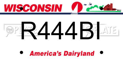 R444BI Wisconsin License Plate