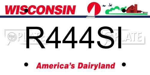 R444SI Wisconsin License Plate