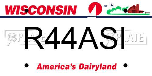 R44ASI Wisconsin License Plate
