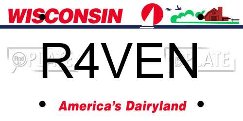 R4VEN Wisconsin License Plate