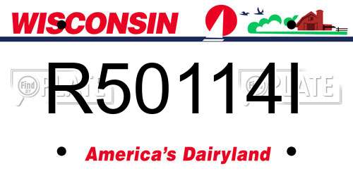R50114I Wisconsin License Plate