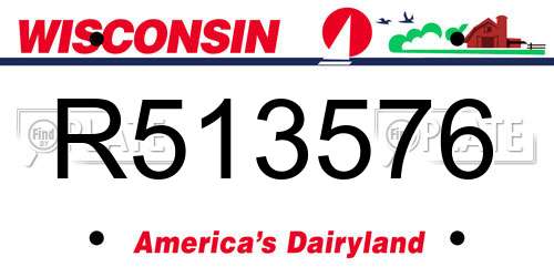 R513576 Wisconsin License Plate