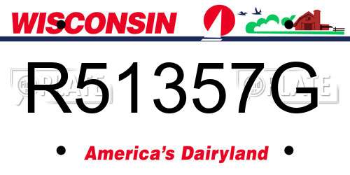 R51357G Wisconsin License Plate
