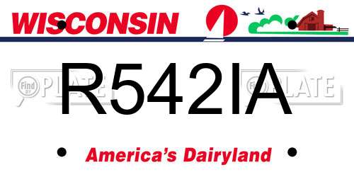 R542IA Wisconsin License Plate