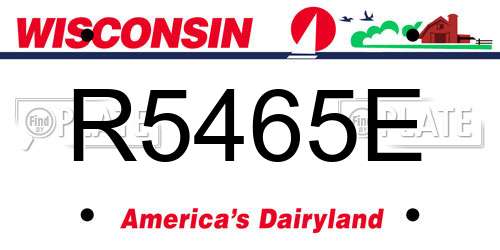 R5465E Wisconsin License Plate