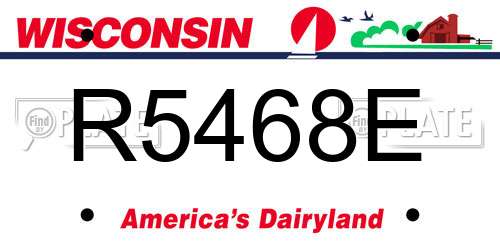R5468E Wisconsin License Plate