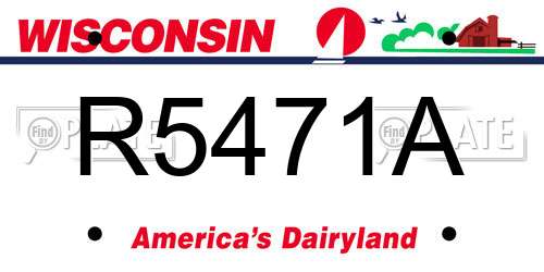R5471A Wisconsin License Plate