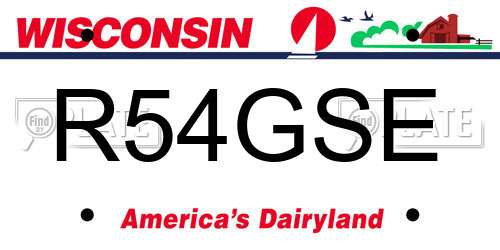 R54GSE Wisconsin License Plate
