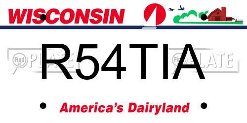 R54TIA Wisconsin License Plate