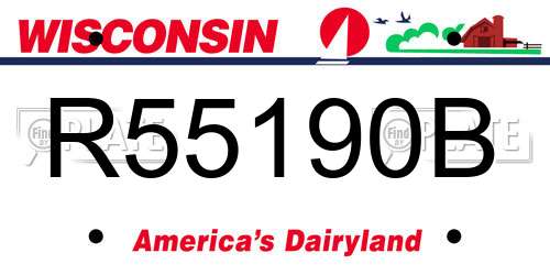 R55190B Wisconsin License Plate