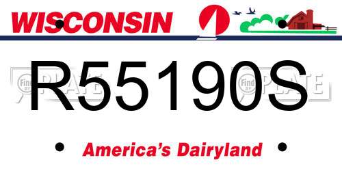 R55190S Wisconsin License Plate