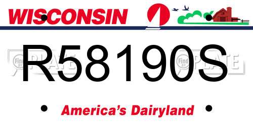 R58190S Wisconsin License Plate