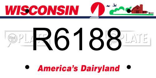 R6188 Wisconsin License Plate
