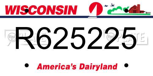 R625225 Wisconsin License Plate