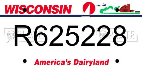 R625228 Wisconsin License Plate