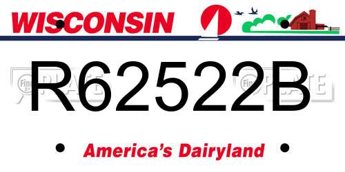R62522B Wisconsin License Plate