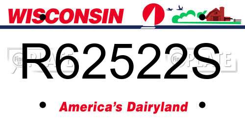 R62522S Wisconsin License Plate