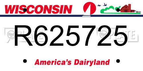 R625725 Wisconsin License Plate