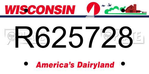 R625728 Wisconsin License Plate