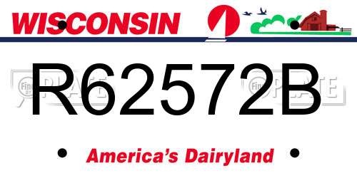 R62572B Wisconsin License Plate