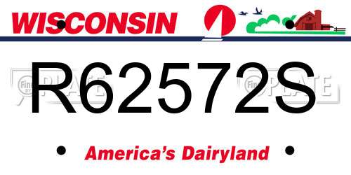 R62572S Wisconsin License Plate